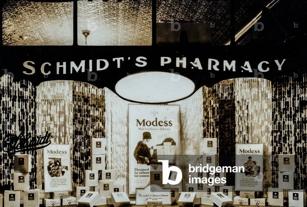 Schmidt’s Pharmacy Modess Display, c.1930 (silver gelatin print)