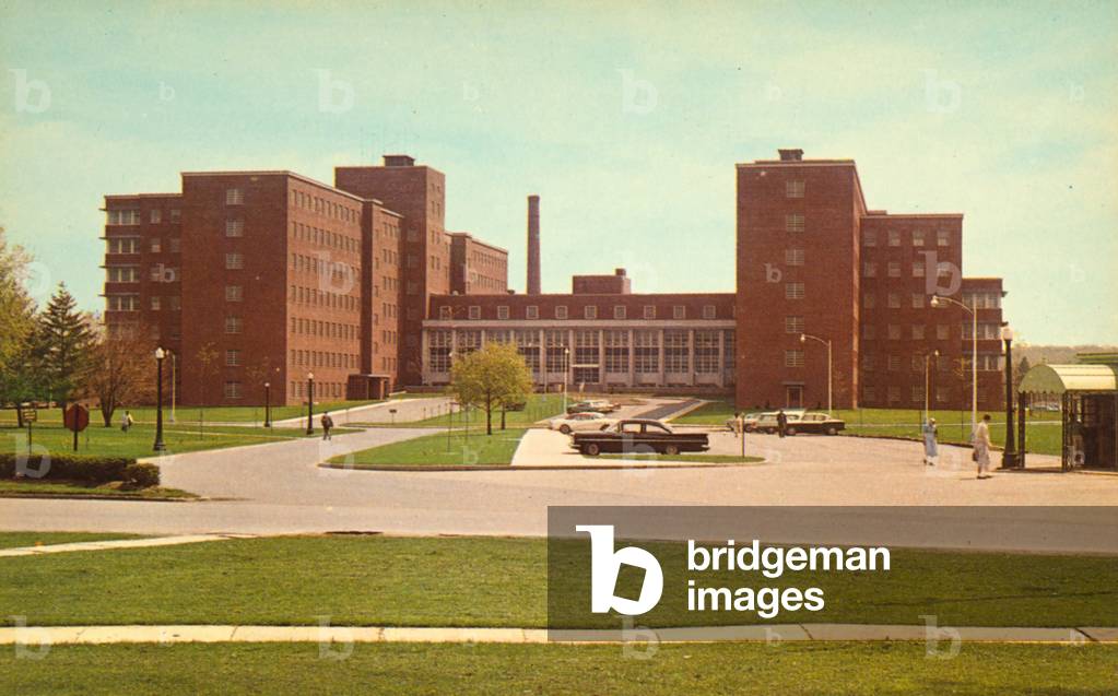 Gowanda State Hospital, Dr. Earle V. Gray Building, Helmuth, New York, USA (postcard)
