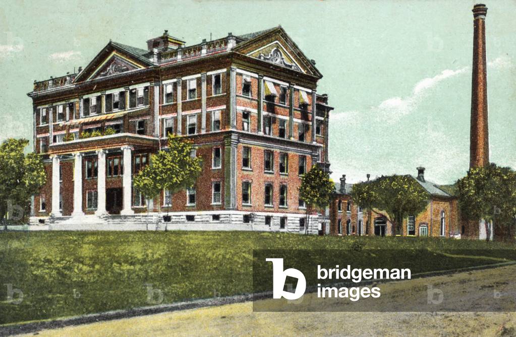 City Hospital, Akron, Ohio, USA, 1909 (postcard)