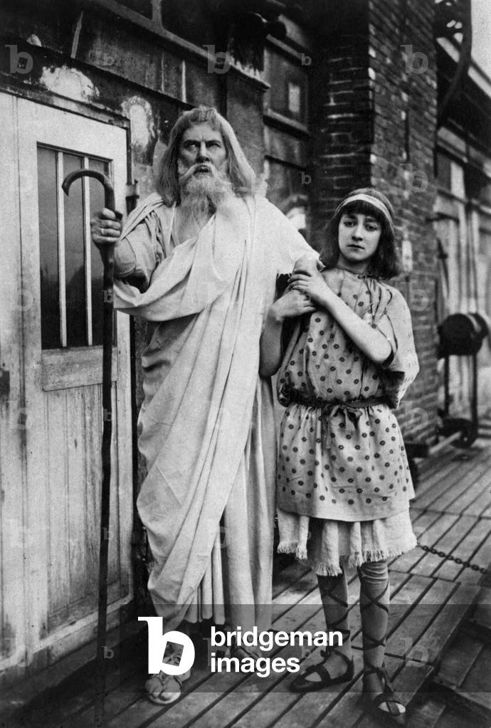 Comedian Paul Mounet as Oedipus in play Oedipus Rex at the Comedie Francaise in 1881, postcard