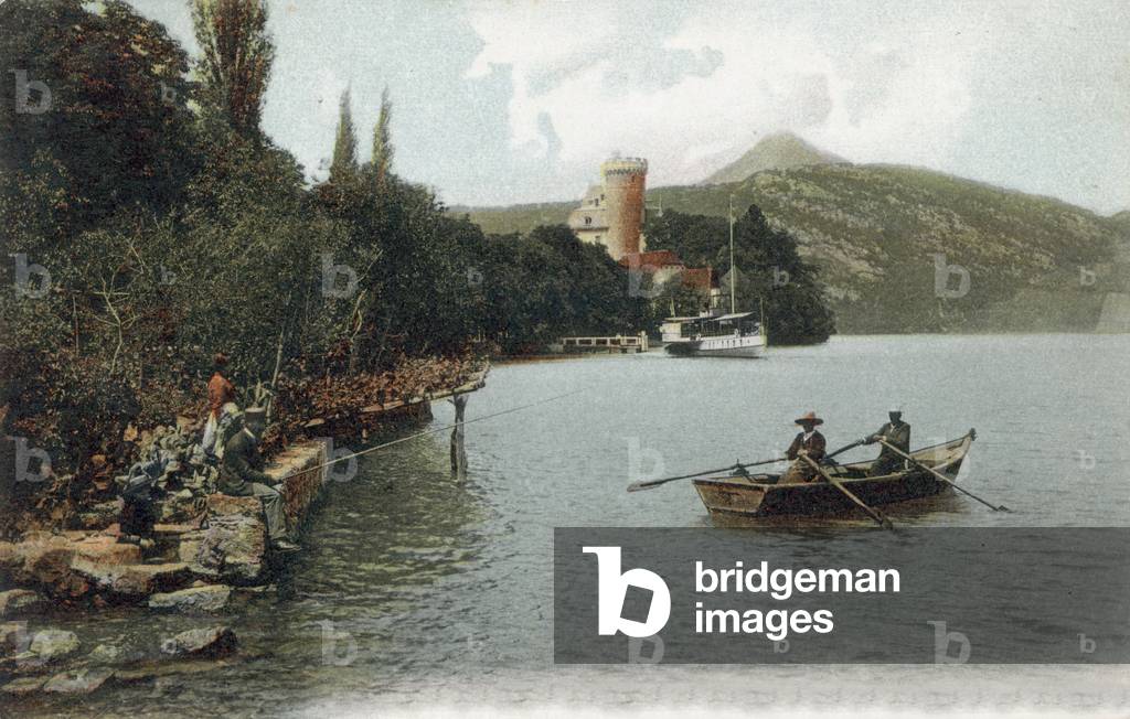 Lake Annecy: Duingt castle, postcard, c. 1910