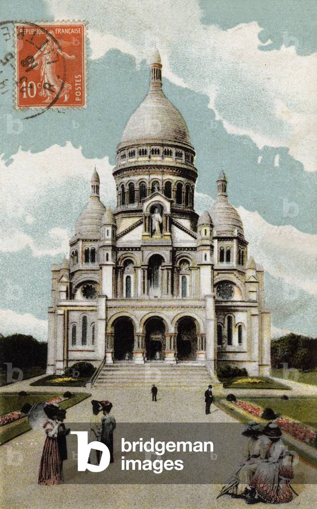 Paris: Montmartre: the Sacre Coeur, postcard, 1916