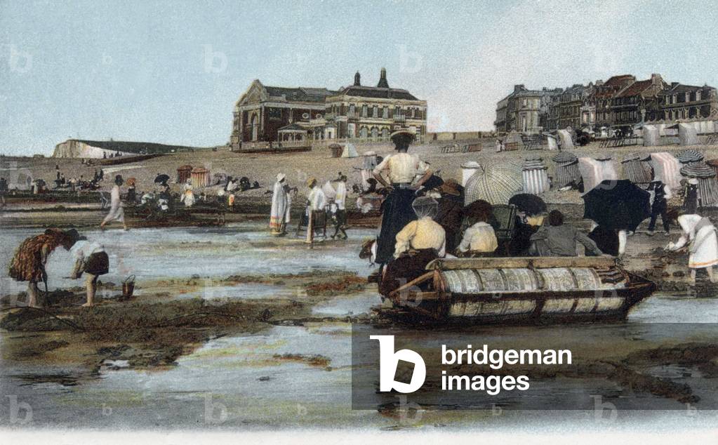Le Treport, Normandy, France: the beach and the casino, postcard, c. 1910