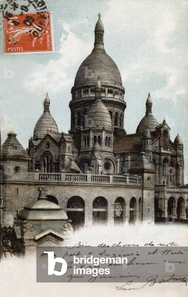 Paris: Montmartre: the Sacre Coeur, postcard, 1909