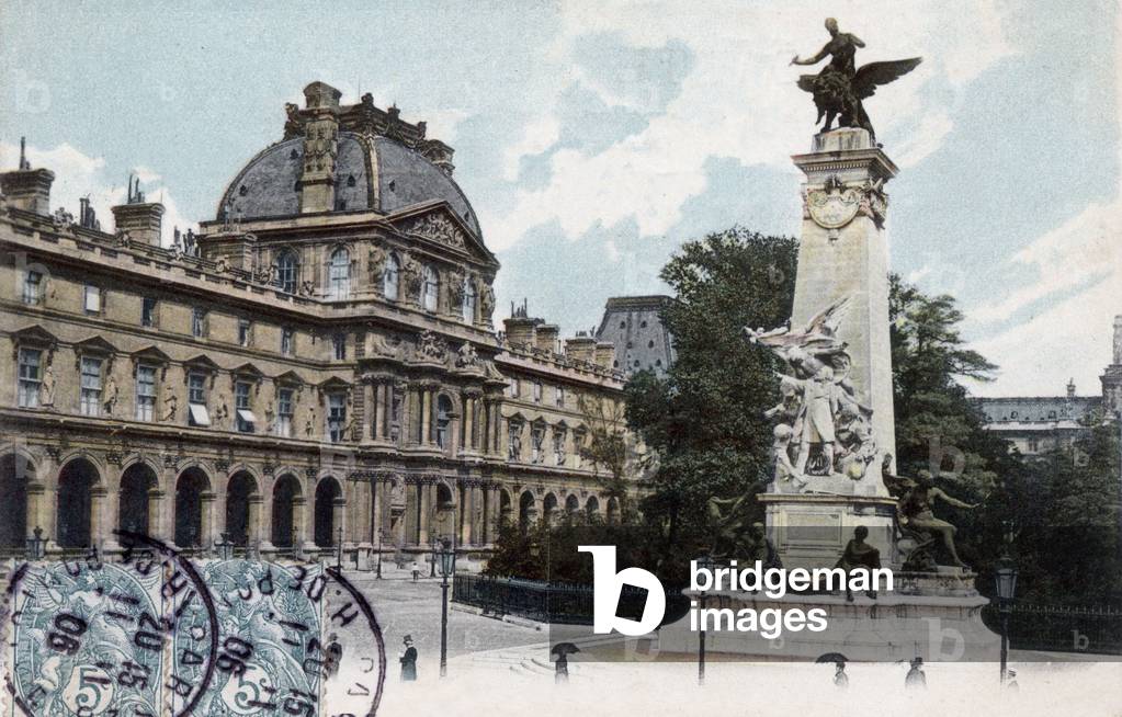 The Palais du Louvre in Paris, postcard, 1906