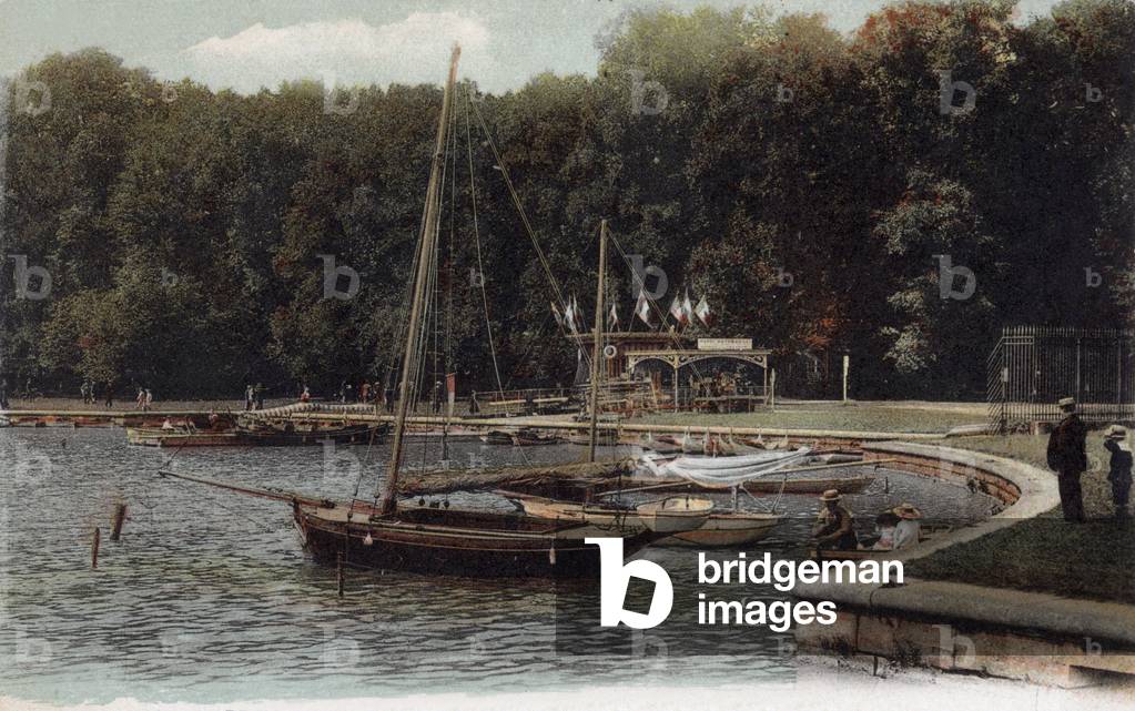 View of the grand canal in Versailles gardens, postcard, c; 1906