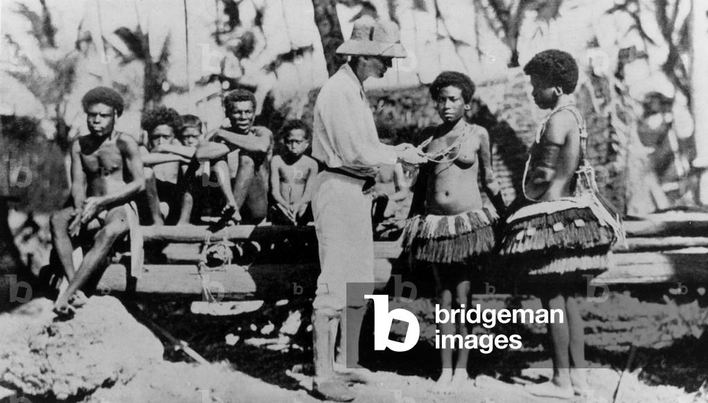 Bronislaw Kaspar Malinowski (1884-1942) Polish ethnographer, with women of Trobriand Islands, New Guinea in 1915-18