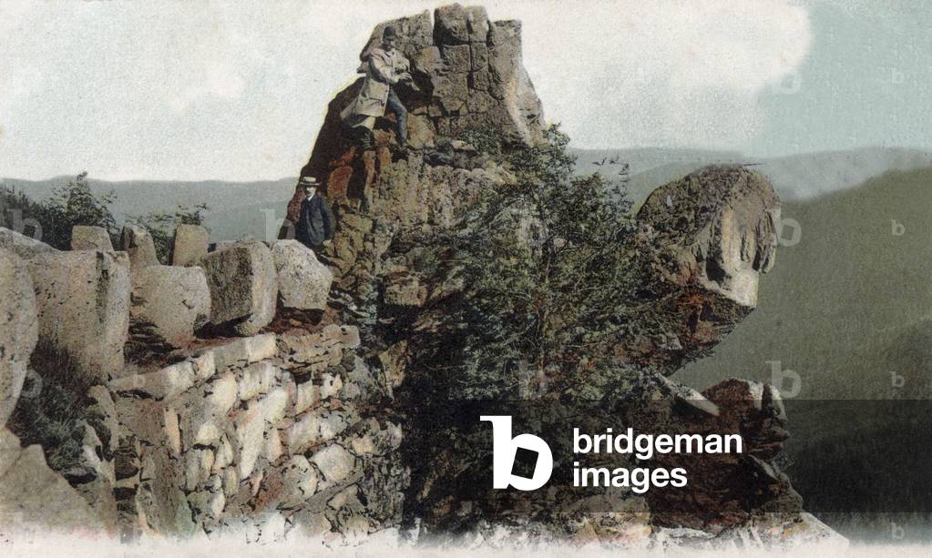 Gerardmer, France: the rock of the camel, postcard, 1909