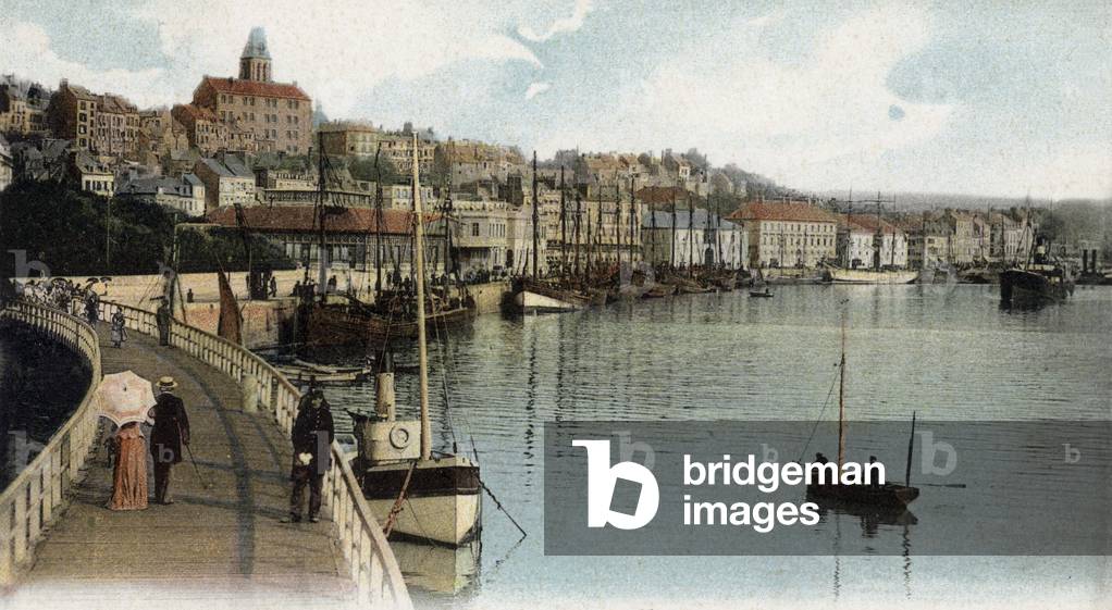 Boulogne sur Mer, France: the harbour, postcard, 1904