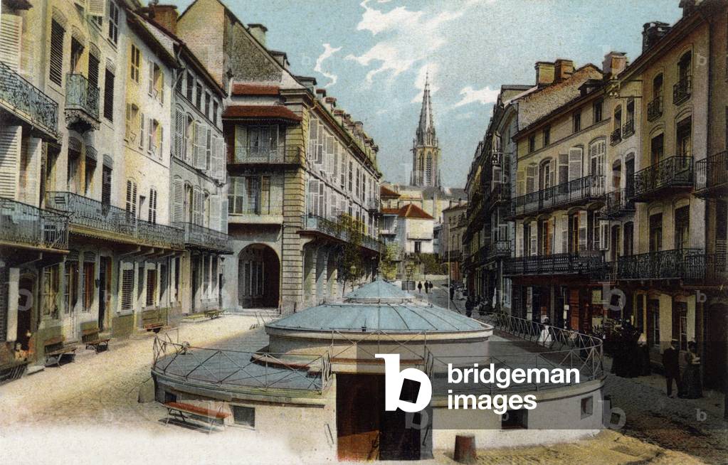 Plombieres les Bains (Lorraine, France): roman bath, postcard, 1908