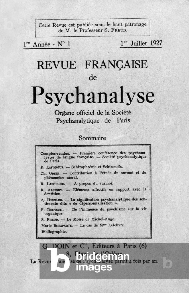 Cover of the journal Francaise de Psychoanalyse of 1 July 1927 by Mr Le Prof. Freud Organ Officiel de la Societe Psychoanalyse de Paris