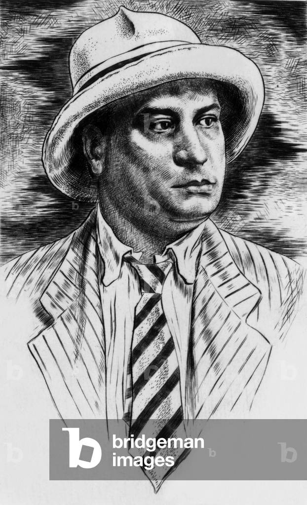 Valery Larbaud (1881-1957) French novelist and traveller (drawing)