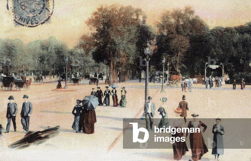 Paris: the Champs Elysees , postcard, 1906