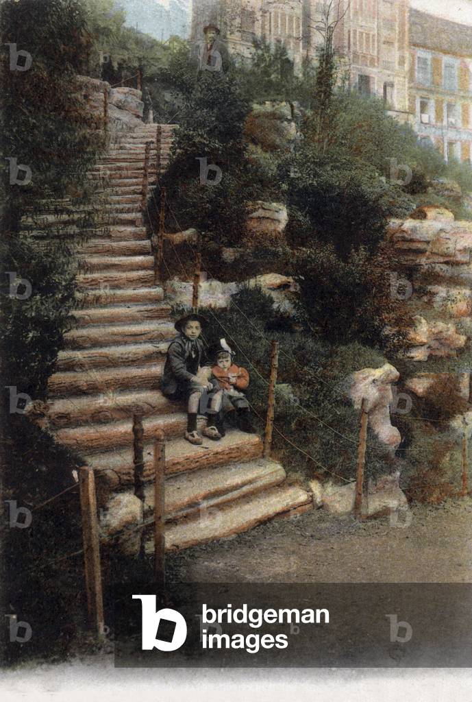 Paris: Montmartre: stairs, postcard, 1919
