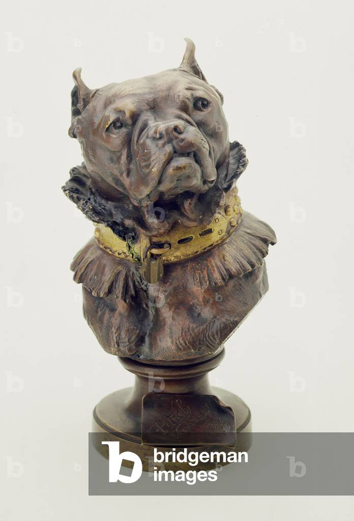 Punch, bronze bust of a Pug dog cast after an original by Prosper Lecoutier