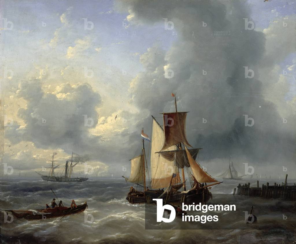 "Versand von einem Bootsanleger", C19. Jahrhundert von Louis Verboeckhoven