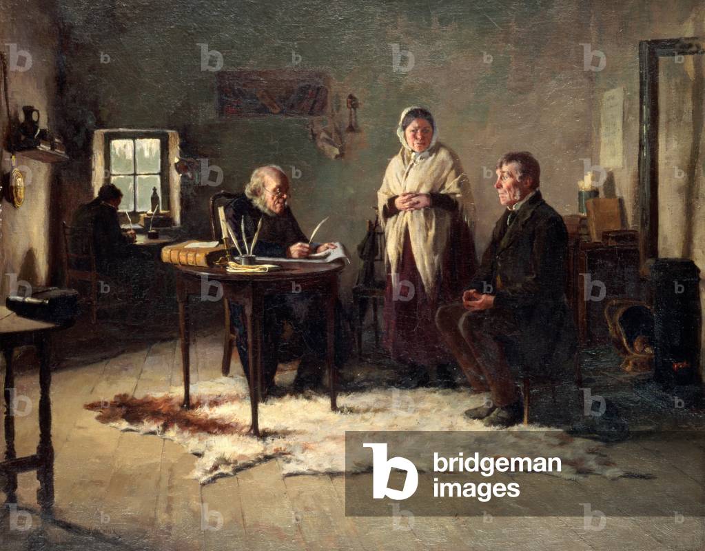 A Financial Agreement (oil on canvas)