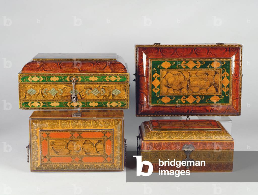 A Pair of Qajar Boxes, Persia, 19th century (lacquer papier mache)