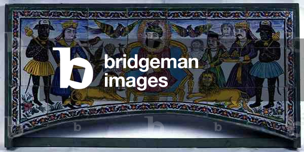 Qajar Cuerda Seca Panel, Shiraz (glazed earthenware)