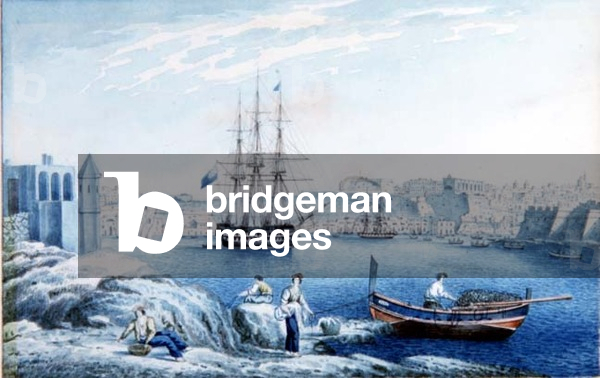 Malta: View of La Valletta from the Point at the Corradino (w/c)