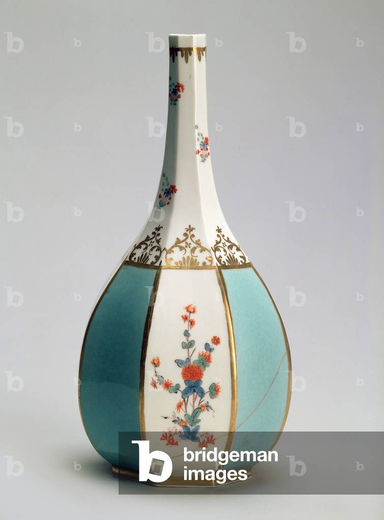 Fiaschetta, a forma di bottiglia di sake giapponese, per la fabbrica di Meissen, 1725 circa (porcellana)