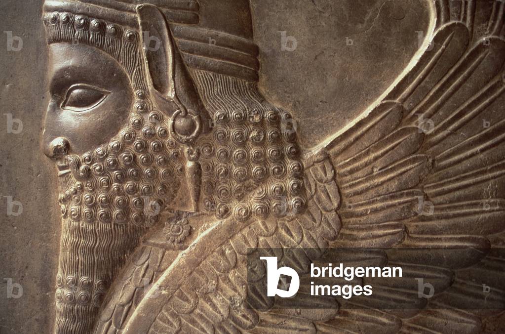 Winged man with a lion's body, detail of a relief from the north stairway of the Tripylon, c.470 BC (stone)
