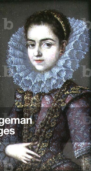 Female Portrait (oil on playing card)