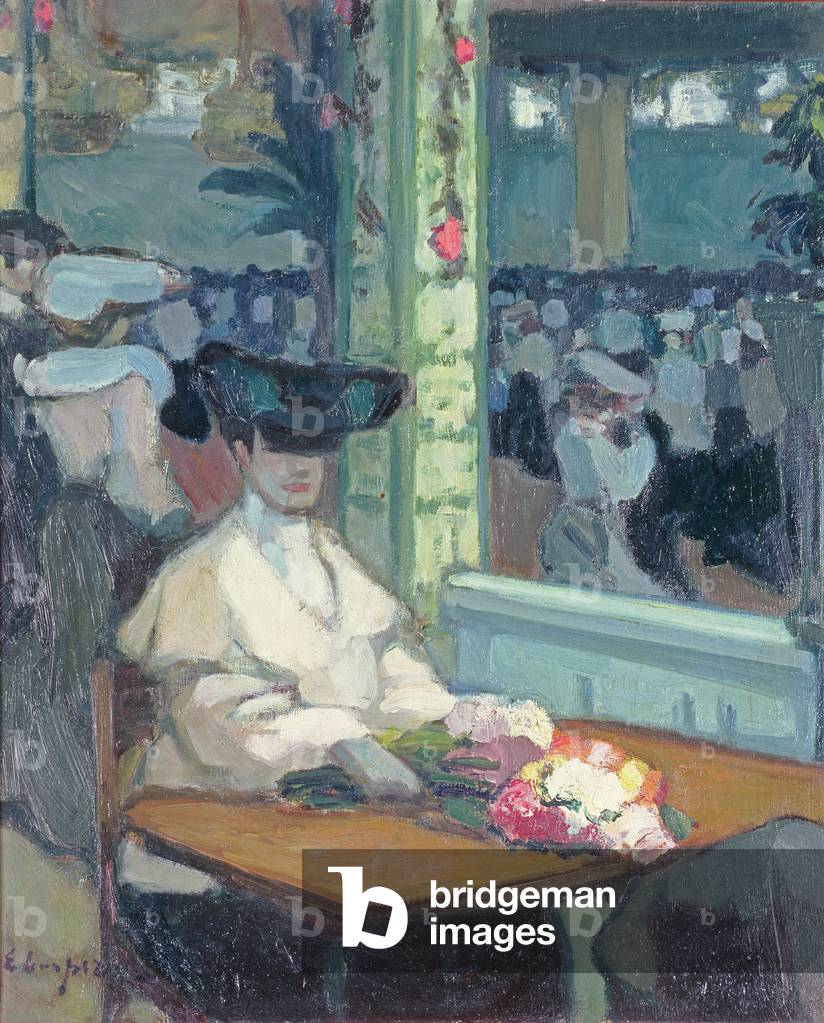 Immagine di Dipinto "Aspettando (Moulin de la Galette)", 1905 di Edmond Lempereur
