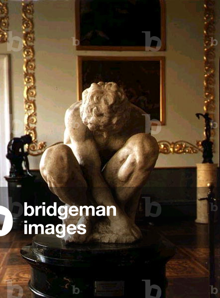 Crouching Boy, sculpture by Michelangelo Buonarroti (1475-1564), c.1530-34 (marble) (front view)