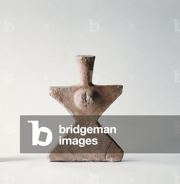 Figurine in an abstracted female form, from Tappeh Hesar, Iran, c.2nd millennium BC (white marble)