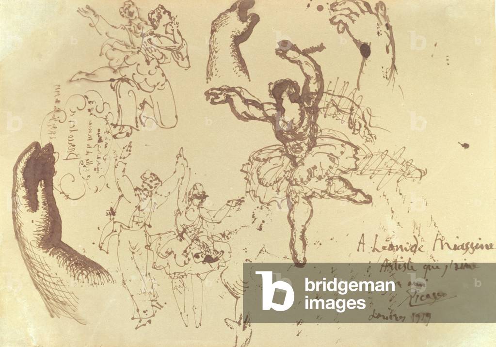 Image of Drawing depicting Scenes from the Ballet 'La Boutique Fantastique', 1919 by Pablo Picasso
