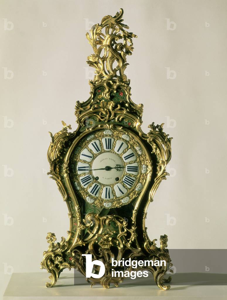 Mantel clock, by Joachim Bailly (fl.1749-78), Paris, c.1750 (ormolu, wood and horn)