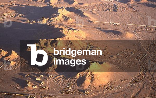 Aerial view of the Zoroastrian Towers of Silence (photo)