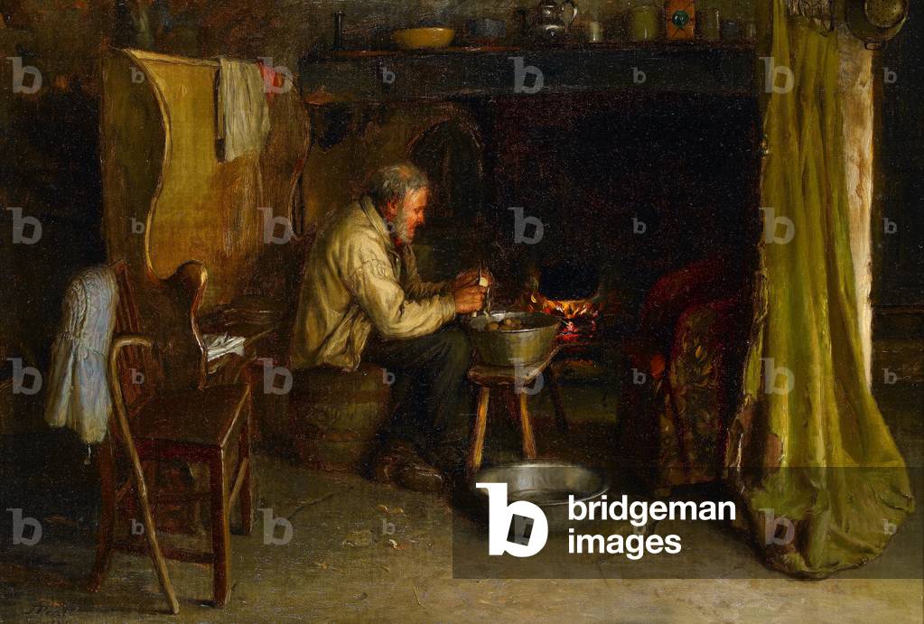 Peeling the Potatoes, 1900 (oil on canvas)