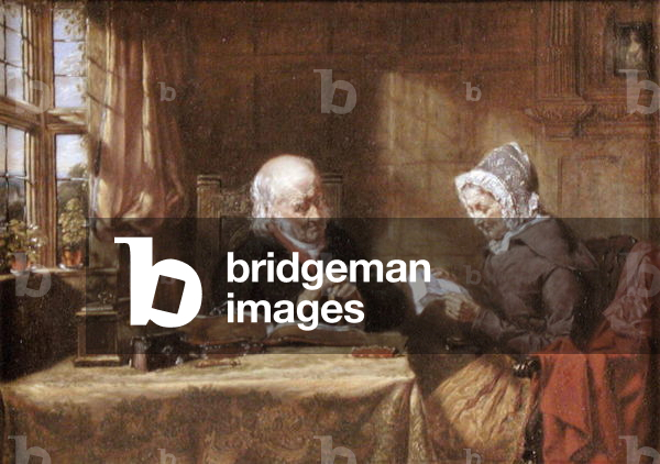 The Letter, or News from Afar, c.1860 (oil on canvas)