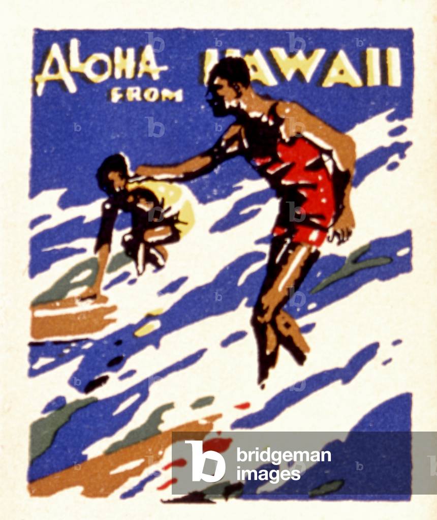 Commemorative surfing stamp, 1960s (colour litho)