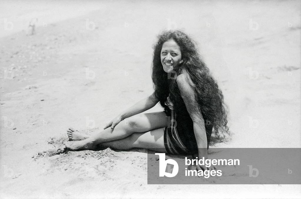 Miss Hoapili, beach girl, c.1930s (b/w photo)