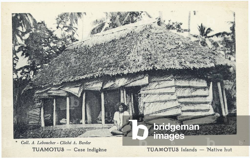 Tuamotus Islands - Native Hut , c. late 19th century (photo)