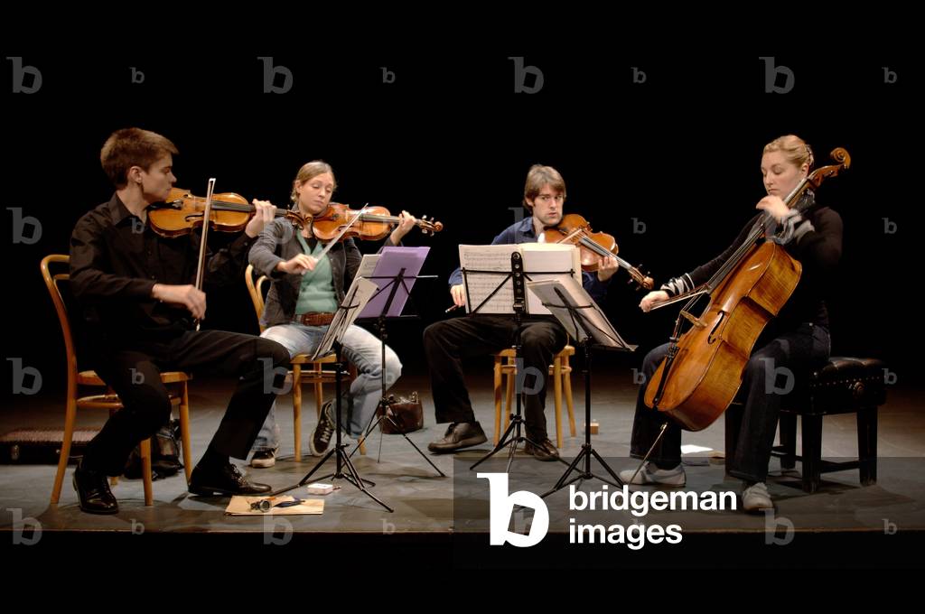 Sacconi Quartet - the string quartet rehearsing in Jubilee Hall, Aldeburgh, England, 15th October 2005