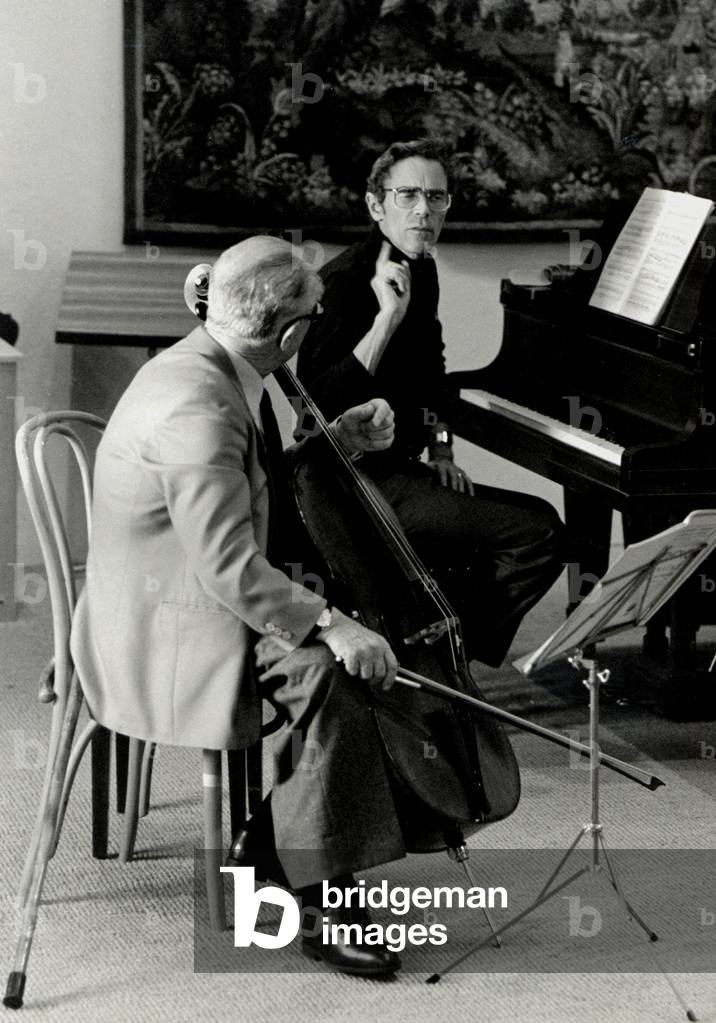 FOURNIER, Pierre - playing the cello, 1981 with Lamar CROWSON at the Piano French 'Cellist