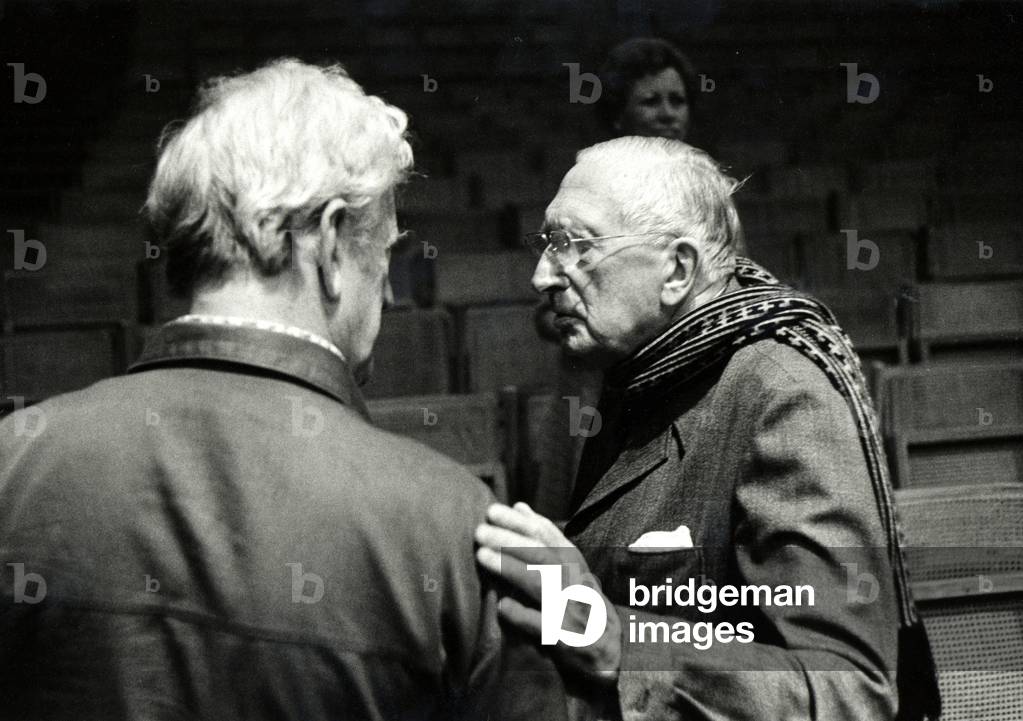 William Walton with Peter Pears, Snape, 1979