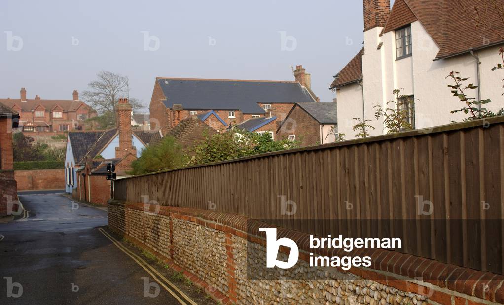 Aldeburgh - view of a residential street in the town of Aldeburgh in the east of England, 15th October 2005