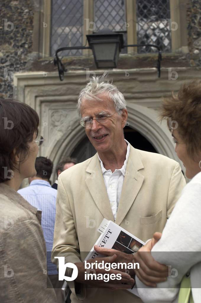 Jonathan Harvey - portrait of the English composer outside a church in Aldeburgh, Suffolk, England during the Aldeburgh Festival, June 2005