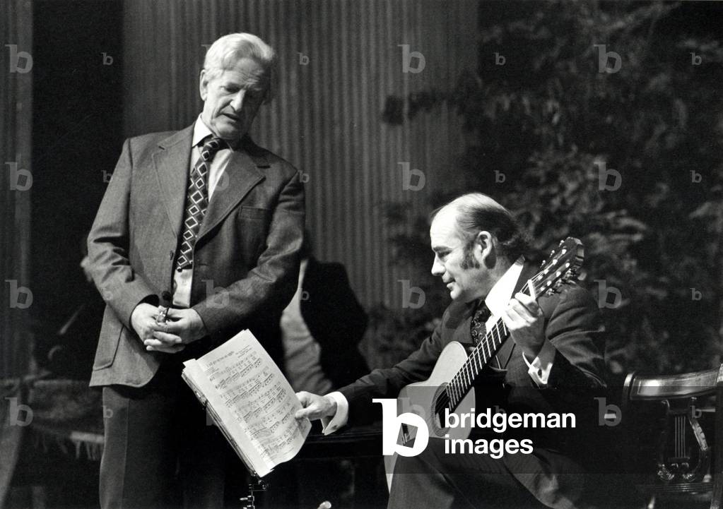Julian Bream with Sir Peter Neville Luard Pears, 1977,  Aldeburgh