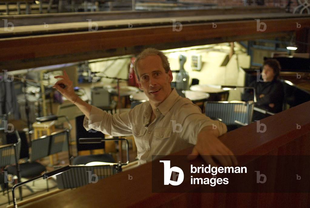 Paul Daniel - portrait of the English conductor at Snape Maltings in the orchestra pit, Suffolk, UK, June 2007