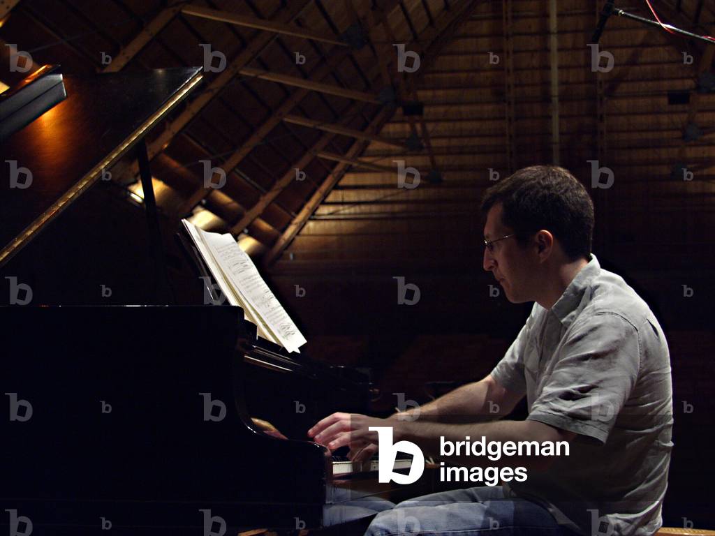 Thomas Ades performing, playing the piano, at Aldeburgh Festival - Snape, Summer 2003