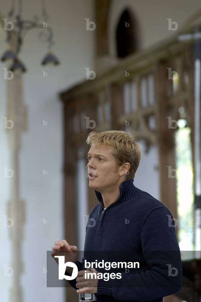 Toby Spence - British tenor rehearsing at the Blythburgh church, Aldeburgh Music Festival, Suffolk, UK, June 2007