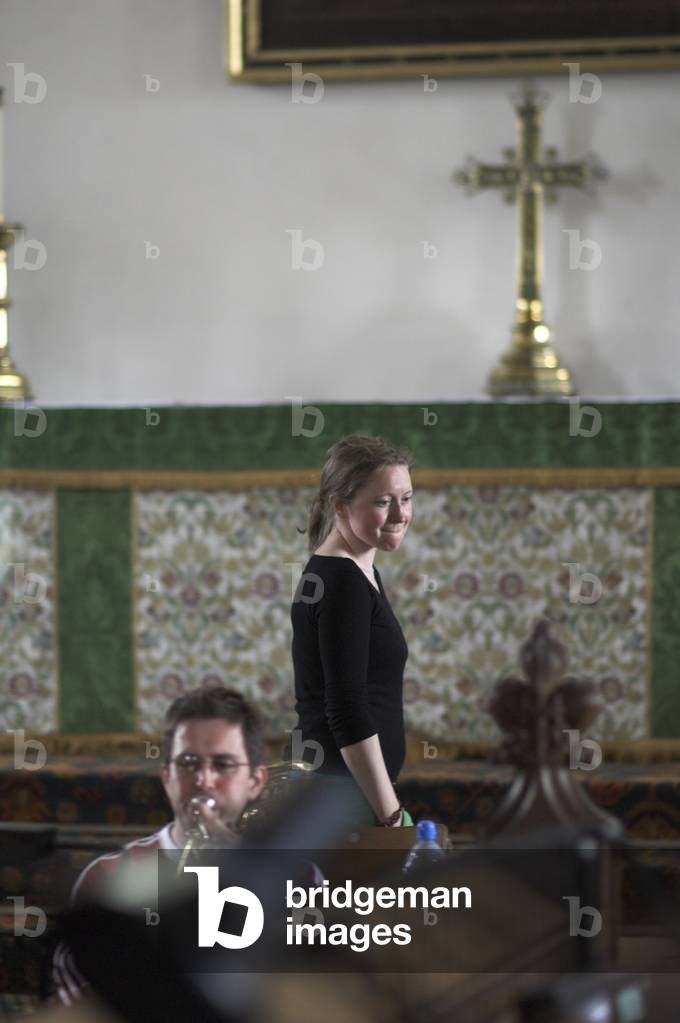 Emily Hall - British composer during rehearsal of the opera 'Sante' at Orford Parish Church, Aldeburgh Festival, 2006