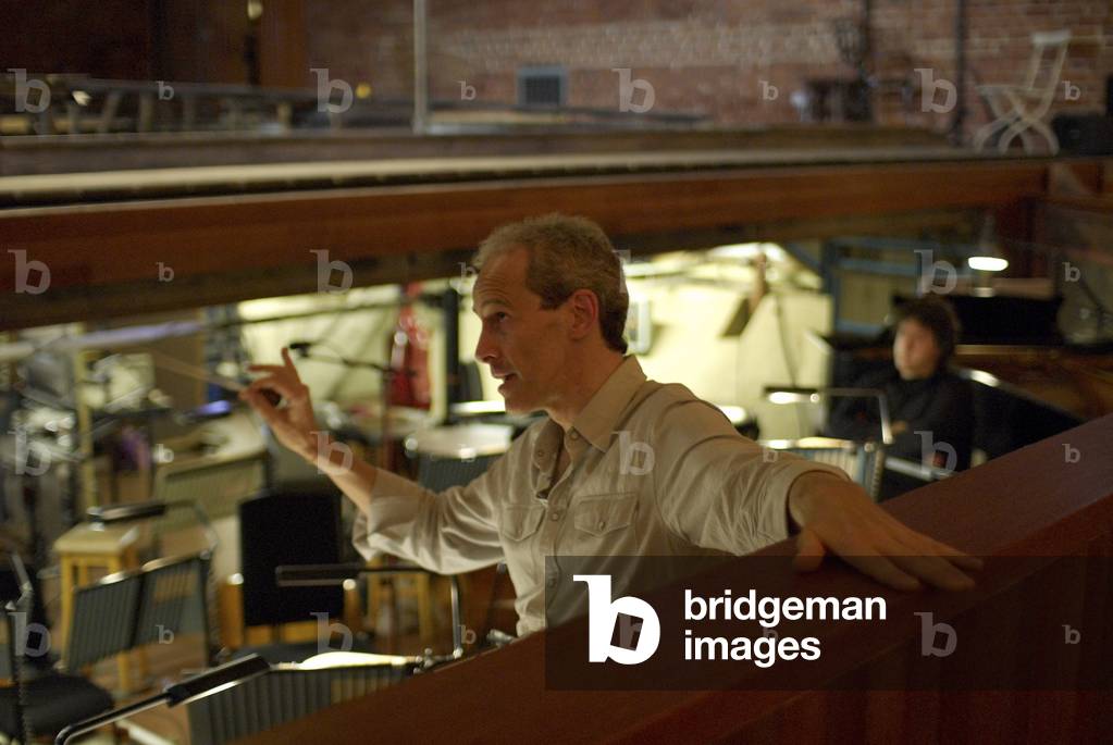 Paul Daniel - portrait of the English conductor at Snape Maltings in the orchestra pit, Suffolk, UK, June 2007