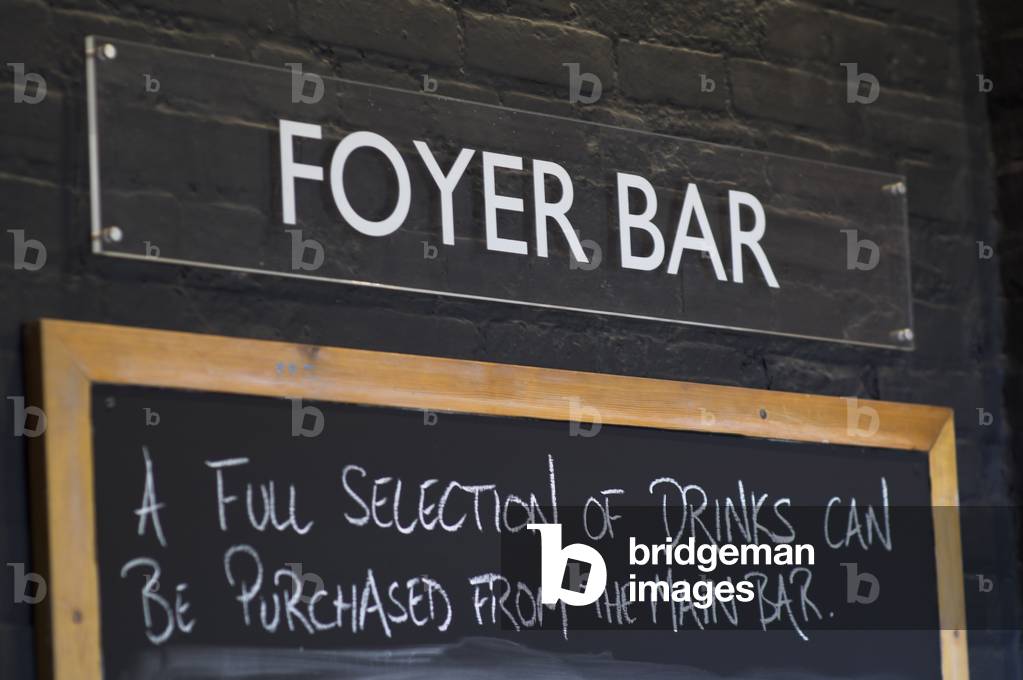 Sign Reading 'Foyer Bar' at Snape Maltings Concert Hall